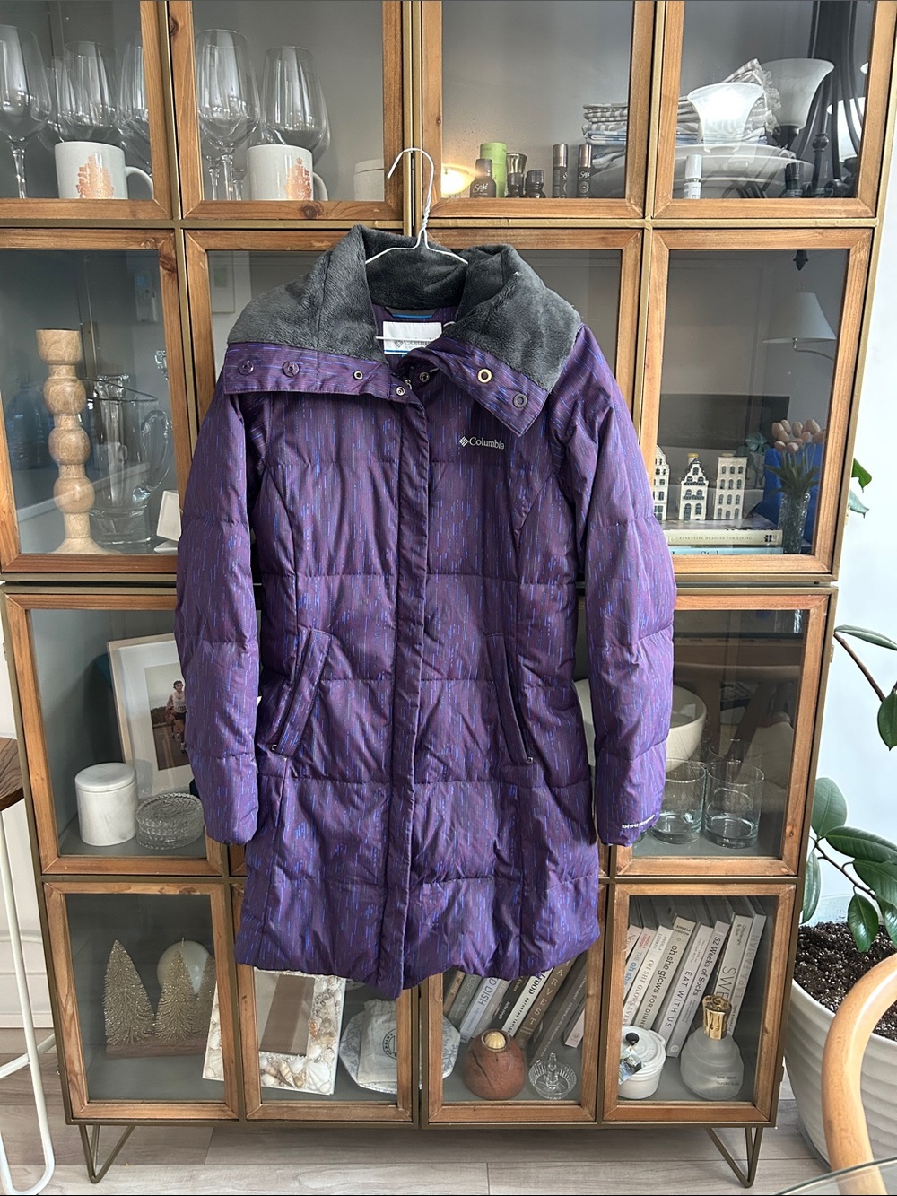 Columbia Down Purple Quilted Coat Women